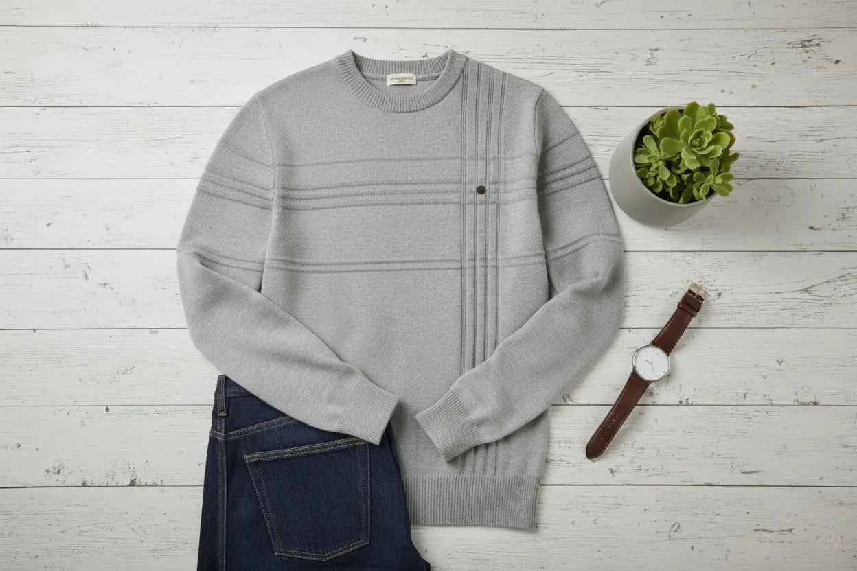 Round Neck Striped Sweater – Soft Stretch, Bold Simplicity Trendsi