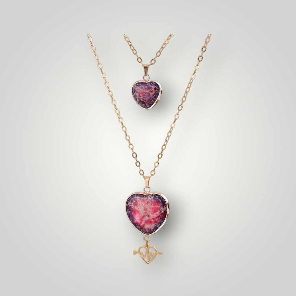 Moonstone Pendant Double Chain Necklace Mother's Day