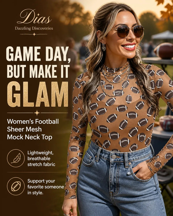 Trendsi Game Day Mesh Sheer Long Sleeve Top Game Day Mesh Sheer Long Sleeve Top - Dias Dazzling Discoveries