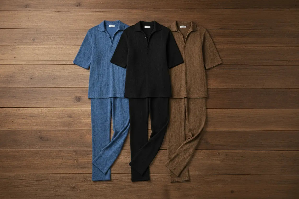 Men's Plus Size Half Sleeve Top and Pants Set Trendsi