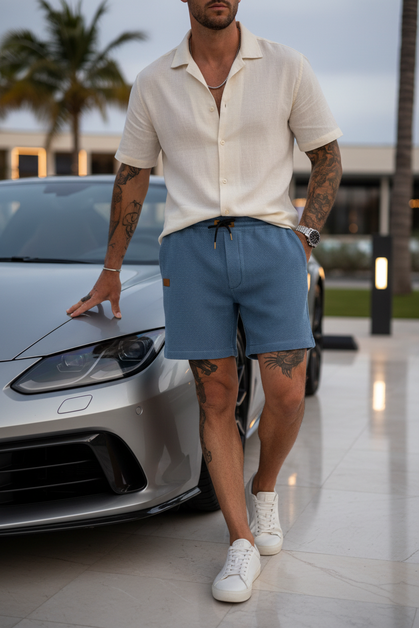 Men’s Premium Waffle Knit Shorts – Regular Fit Premium Waffle Shorts Mens | Men’s Regular Fit Shorts