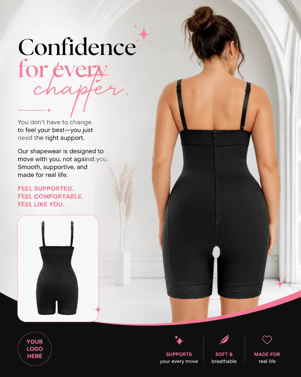 Shapewear Curve Confidence Zip‑Up Under‑Bust Shaping Bodysuit Curve Confidence Zip‑Up Under‑Bust Shaping Bodysuit - Dias Dazzling 
