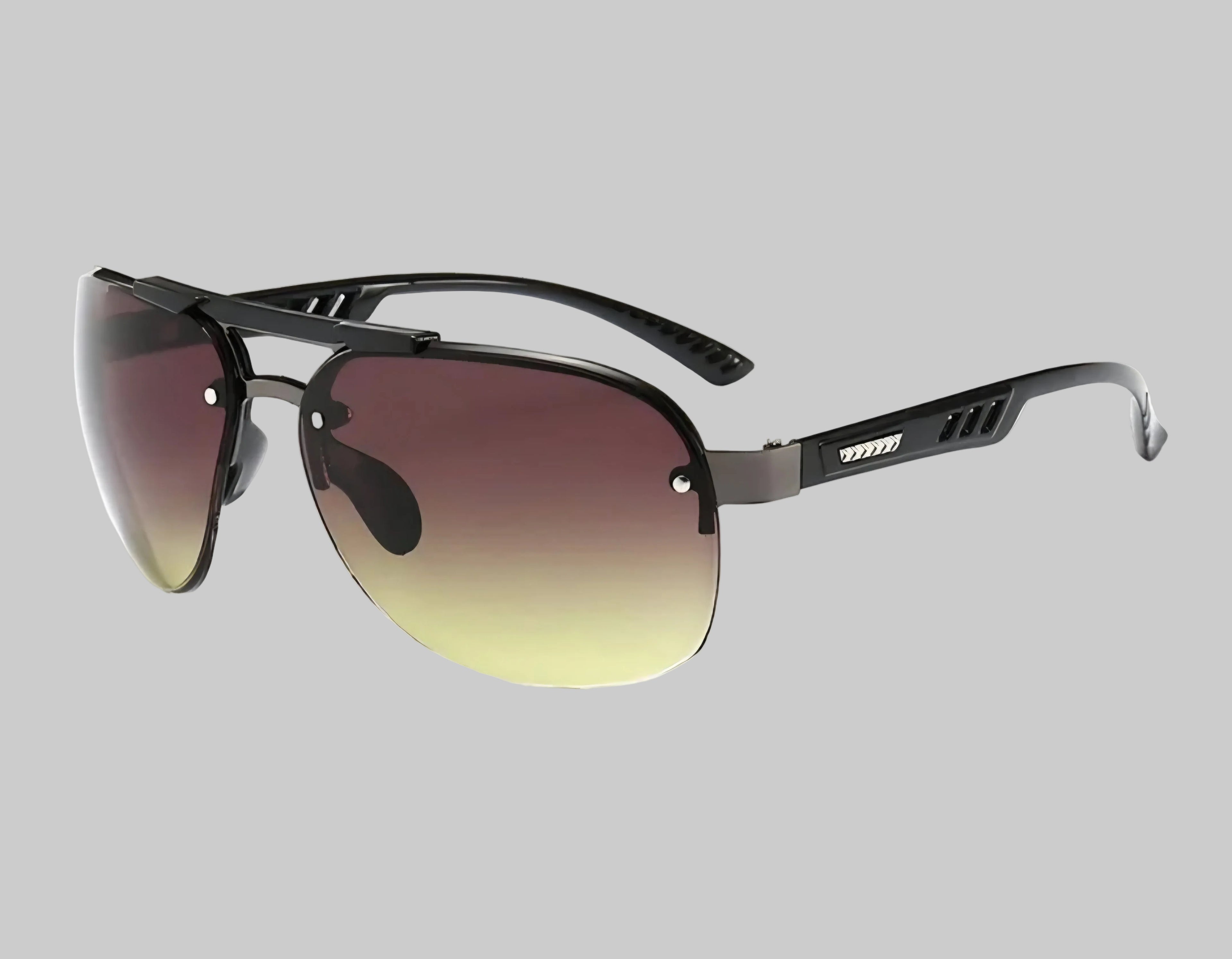 Men's Rimless Aviator Sunglasses | Lightweight Flat-Top-UV400 Protection
