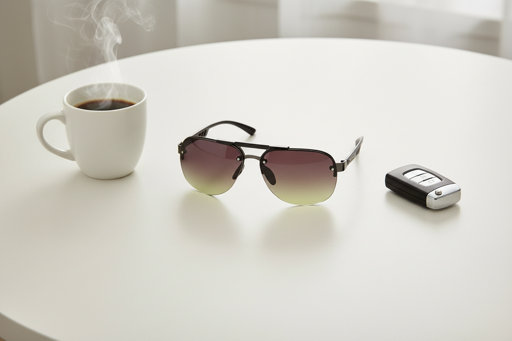 Men's Rimless Aviator Sunglasses | Lightweight Flat-Top-UV400 Protection