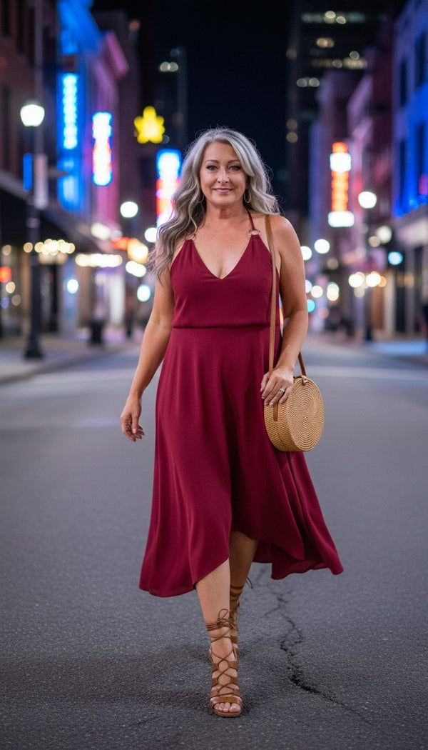 V-Neck Sleeveless Midi Dress – Effortless Elegance, Every Occasion V-Neck Sleeveless Midi Dress – Elegant Women's Midi Dress | Dias Dazzling Discoveries