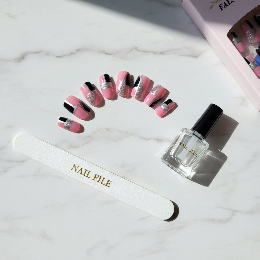 Square Press-On Nails – Trendy Multi-Design Manicure Sets Square Press-On Nails – Trendy Multi-Design Manicure Sets