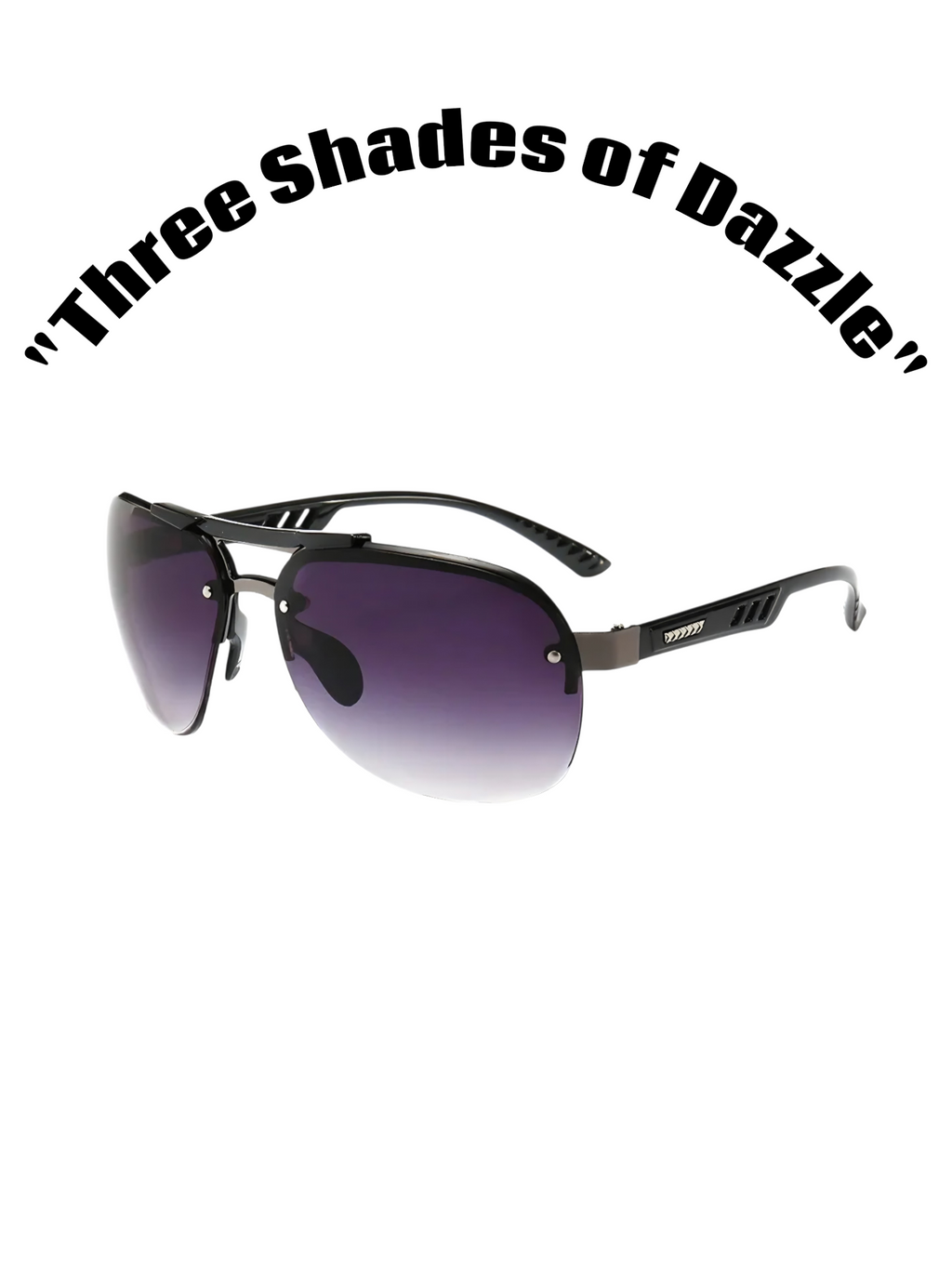 Men's Rimless Aviator Sunglasses | Lightweight Flat-Top-UV400 Protection