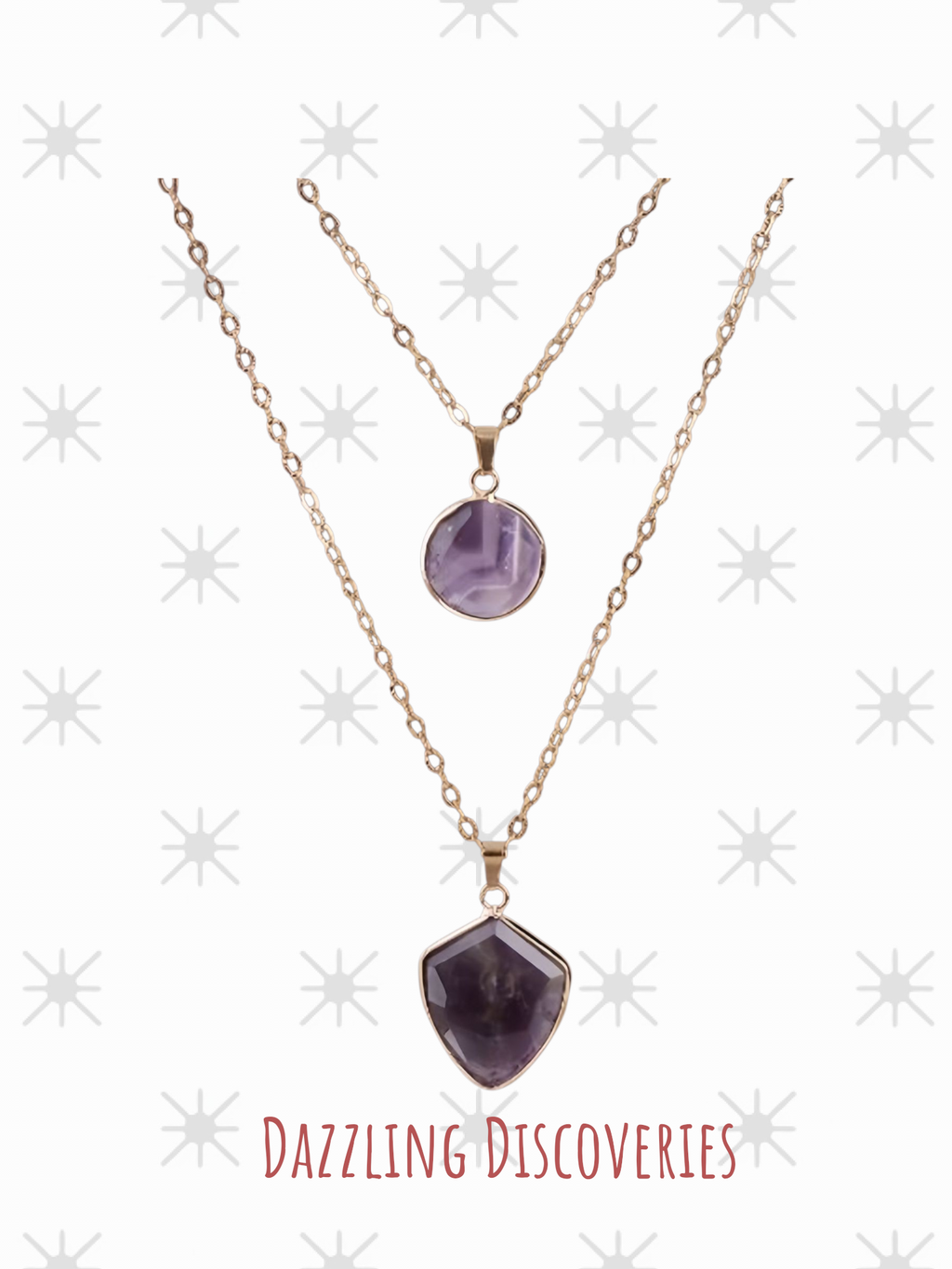 Moonstone Pendant Double Chain Necklace Mother's Day