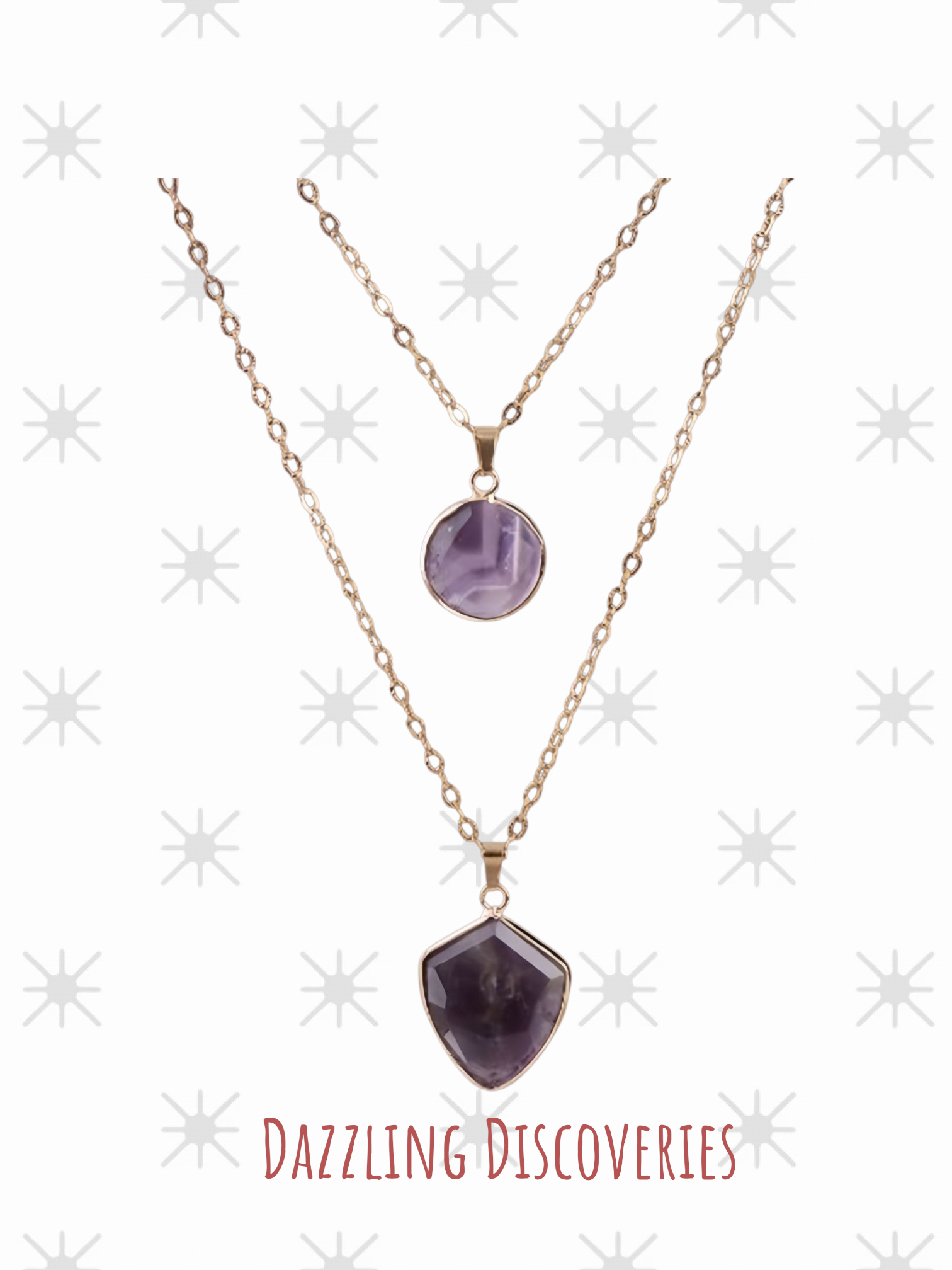 Moonstone Pendant Double Chain Necklace Mother's Day