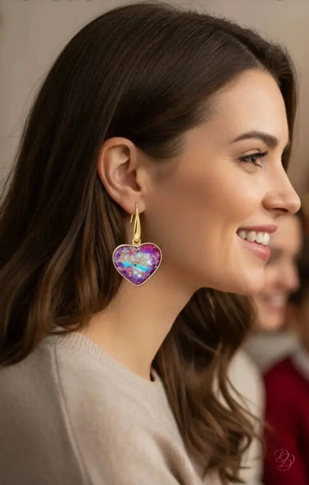 Natural Stone Heart Drop Earrings Trendsi