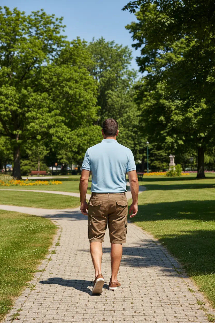 Khaki Sports Cargo Shorts with Drawstring Waistband and Side Pockets
