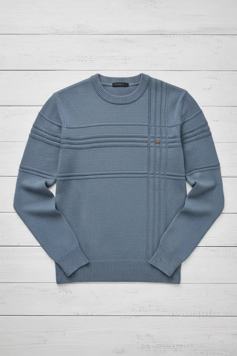 Round Neck Striped Sweater – Soft Stretch, Bold Simplicity Trendsi