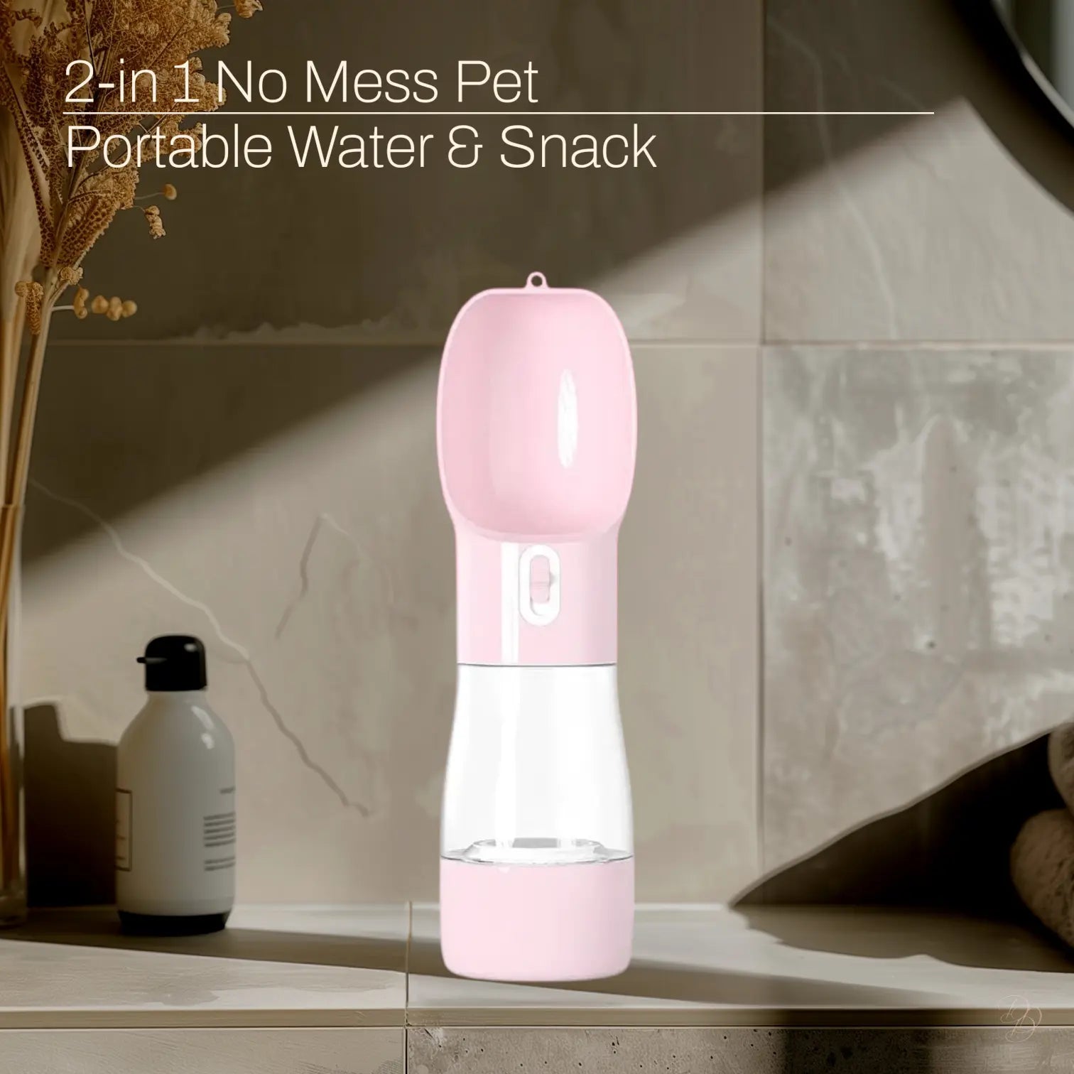 "2-in-1 "No-Mess" Pet Portable Water & Snack Dispenser for Adventures Leak-Proof CJ