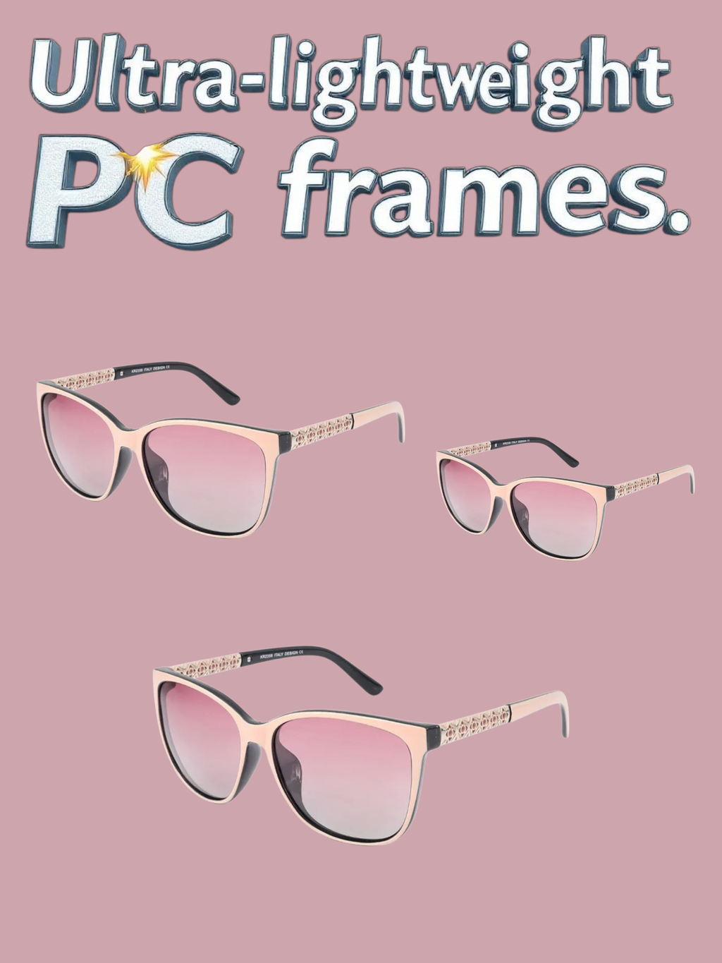 Womens Ombre Lense-Square Sunglasses Trendy Casual Fashion