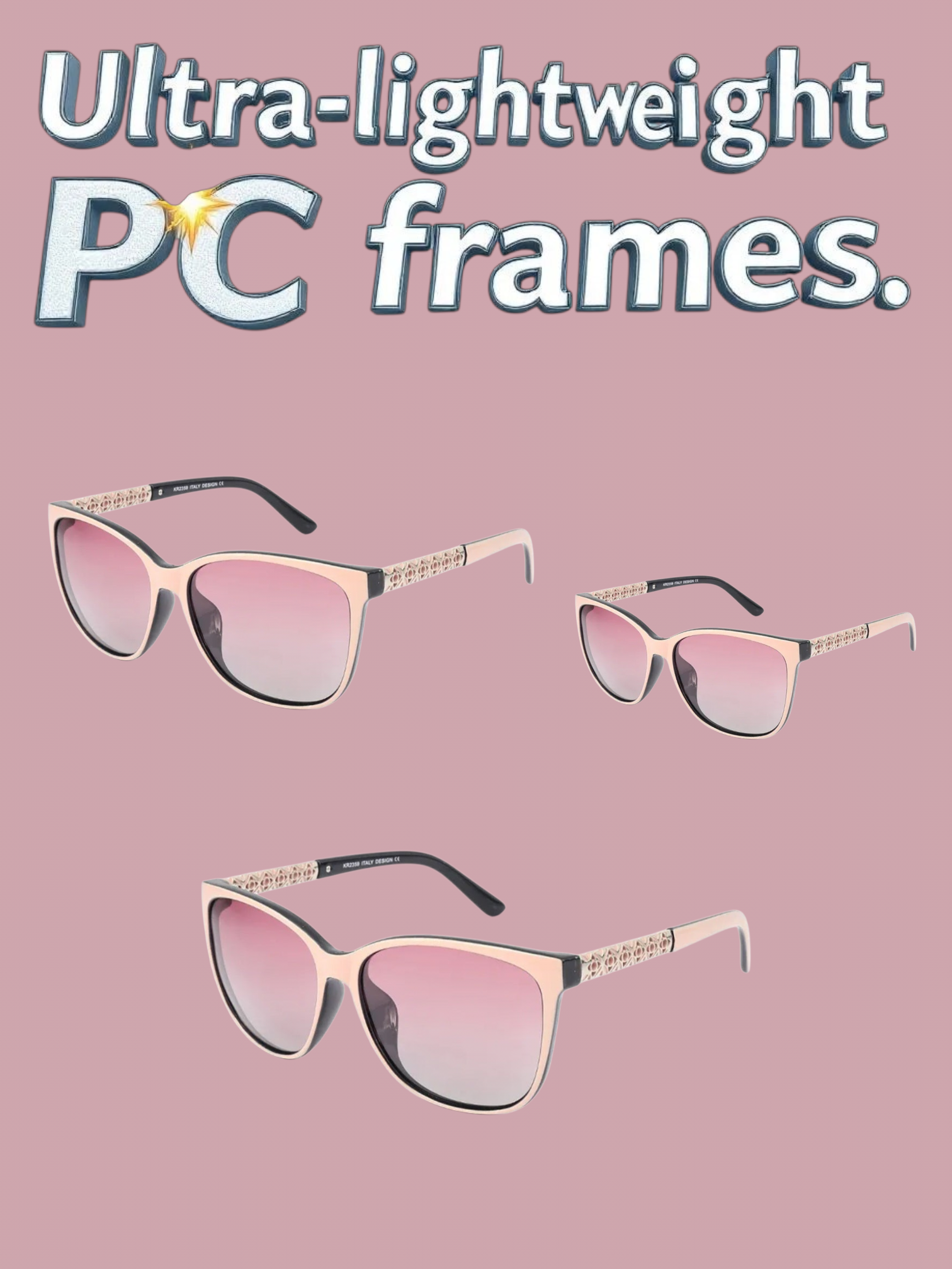 Womens Ombre Lense-Square Sunglasses Trendy Casual Fashion
