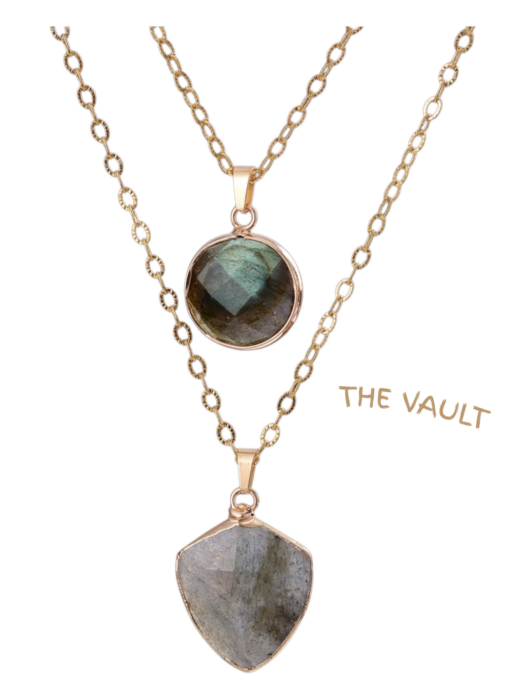 Moonstone Pendant Double Chain Necklace Mother's Day