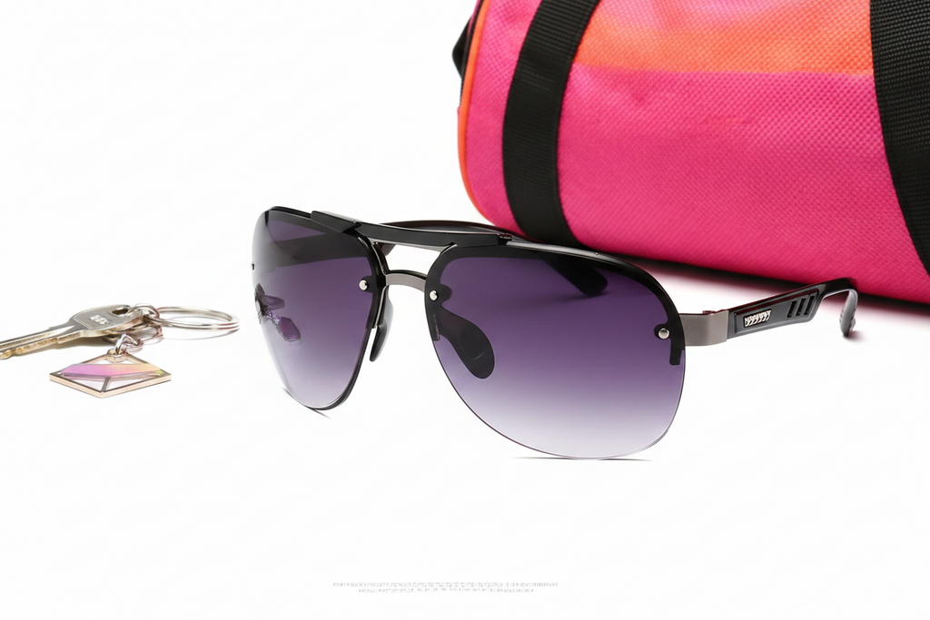 Men's Rimless Aviator Sunglasses | Lightweight Flat-Top-UV400 Protection