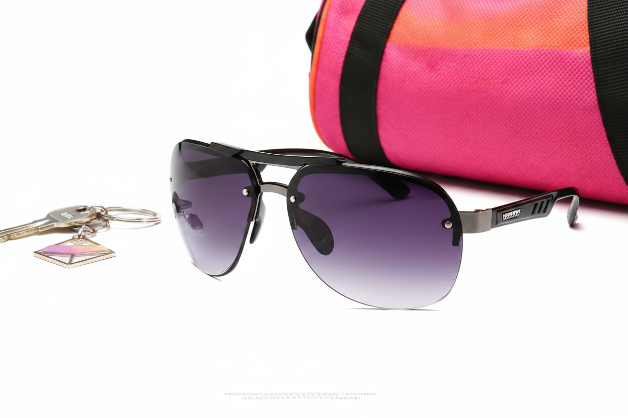 Men's Rimless Aviator Sunglasses | Lightweight Flat-Top-UV400 Protection