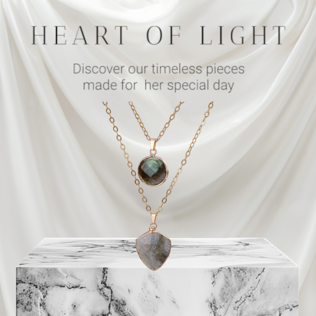 Moonstone Pendant Double Chain Necklace Mother's Day