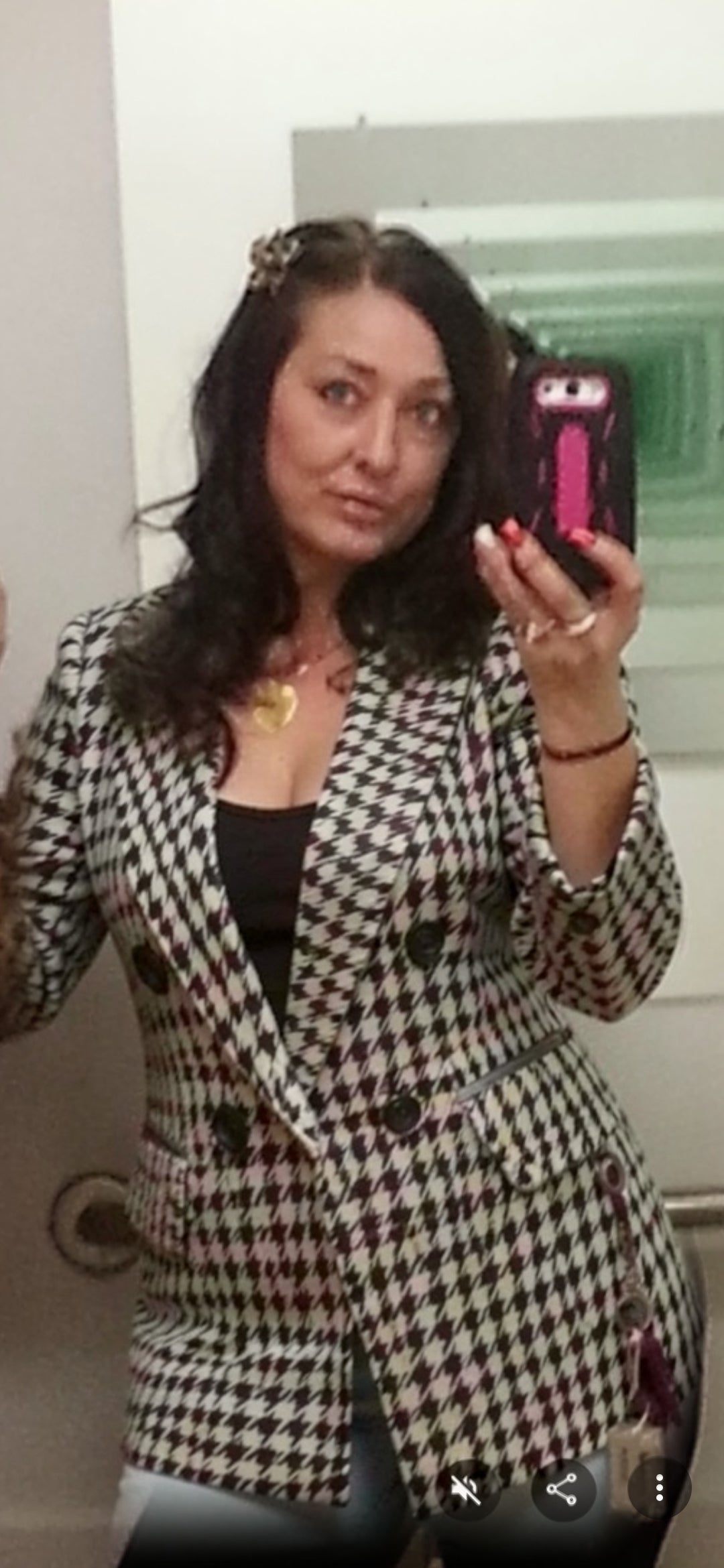Classic Houndstooth Double-Breasted Blazer Classic Houndstooth Double-Breasted Blazer