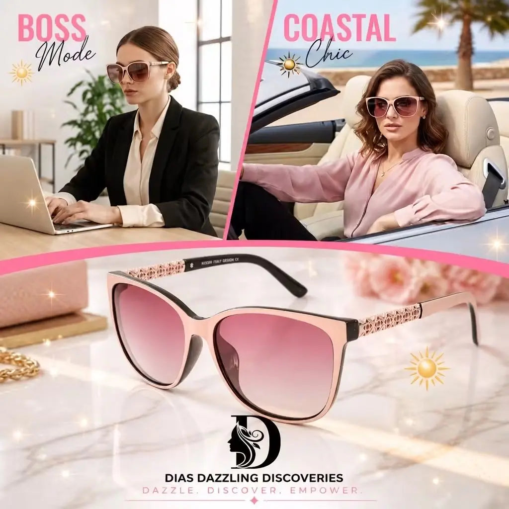 Women’s Oversized Square Sunset Ombre Sunglasses – Nude Peach Frame UV Protection Trendy Casual Fashion Shades Stylish Tortoise Shell Pattern Polarized Sunglasses
