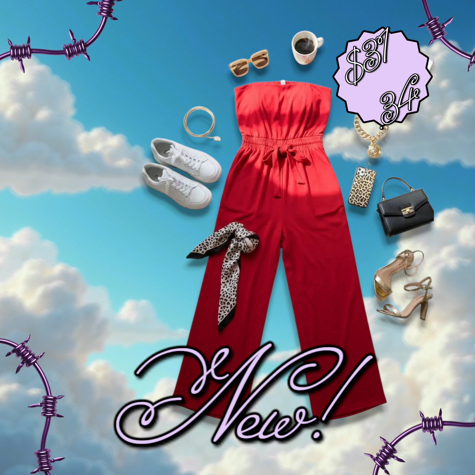 Tube Top Jumpsuit with Drawstring Waist