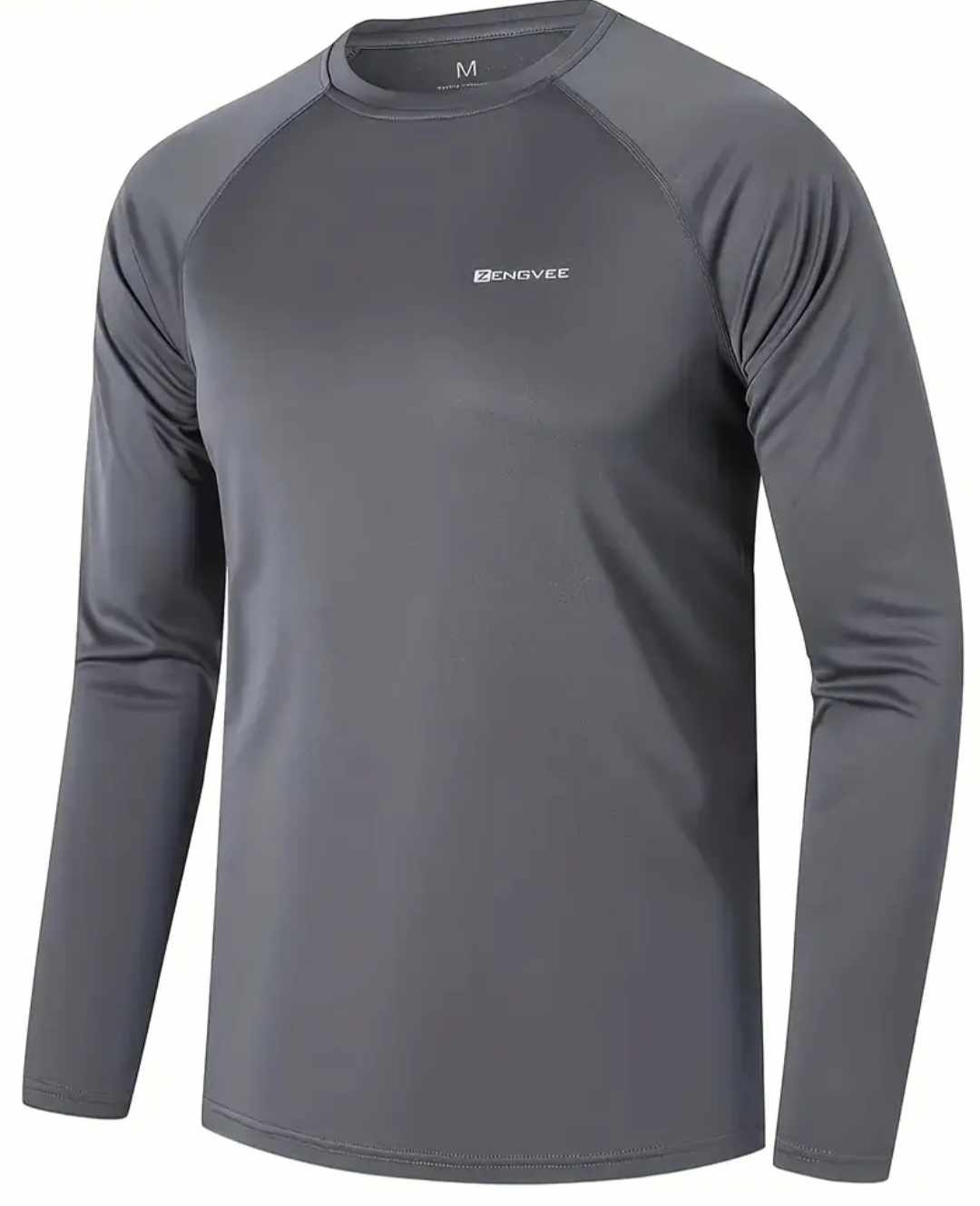 Men's Long Sleeve Protective Shirt, Moisture Wicking, Multi-Sports Use, Sunblock Features, Fits True to Size