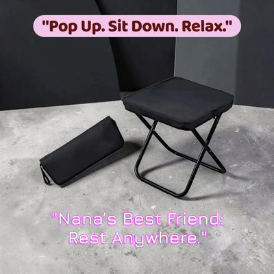 Travel Chair Portable Folding Pocket Stool – Lightweight Outdoor Seat for Travel, Camping & Events Outdoor Folding Pocket Stool Portable - Dias Dazzling Discoveries