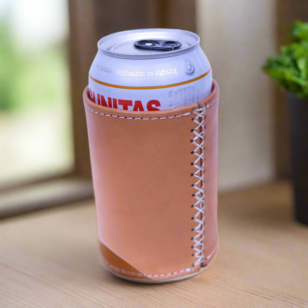 Cool your drink in classic style with this handcrafted Leather Koozie.