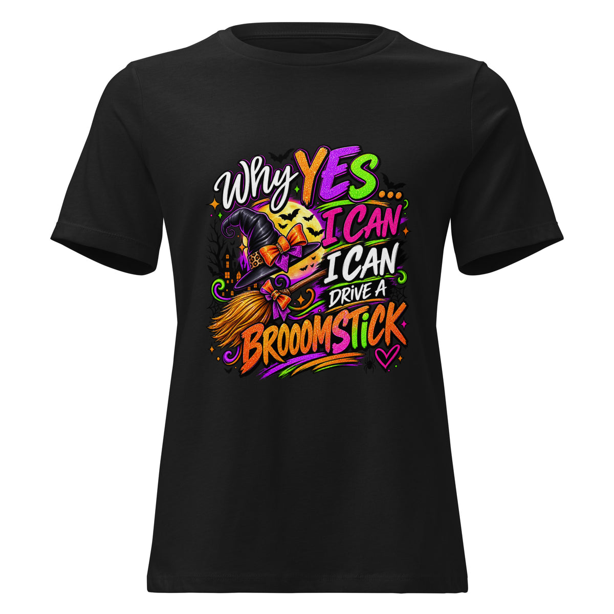 halloween tshirt "Why Yes I Can Drive a Broomstick" Halloween Graphic Tee "Why Yes I Can Drive a Broomstick" Halloween Graphic Tee