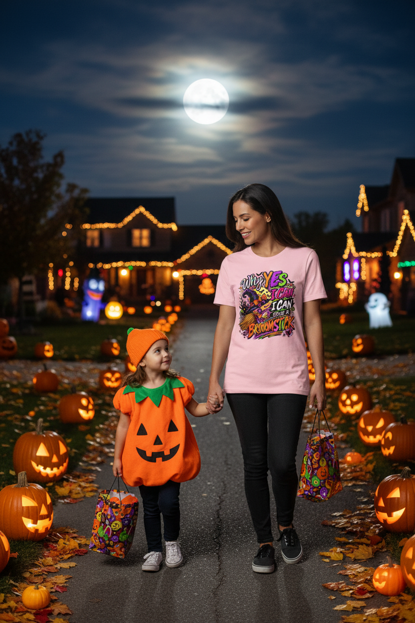 halloween tshirt "Why Yes I Can Drive a Broomstick" Halloween Graphic Tee "Why Yes I Can Drive a Broomstick" Halloween Graphic Tee